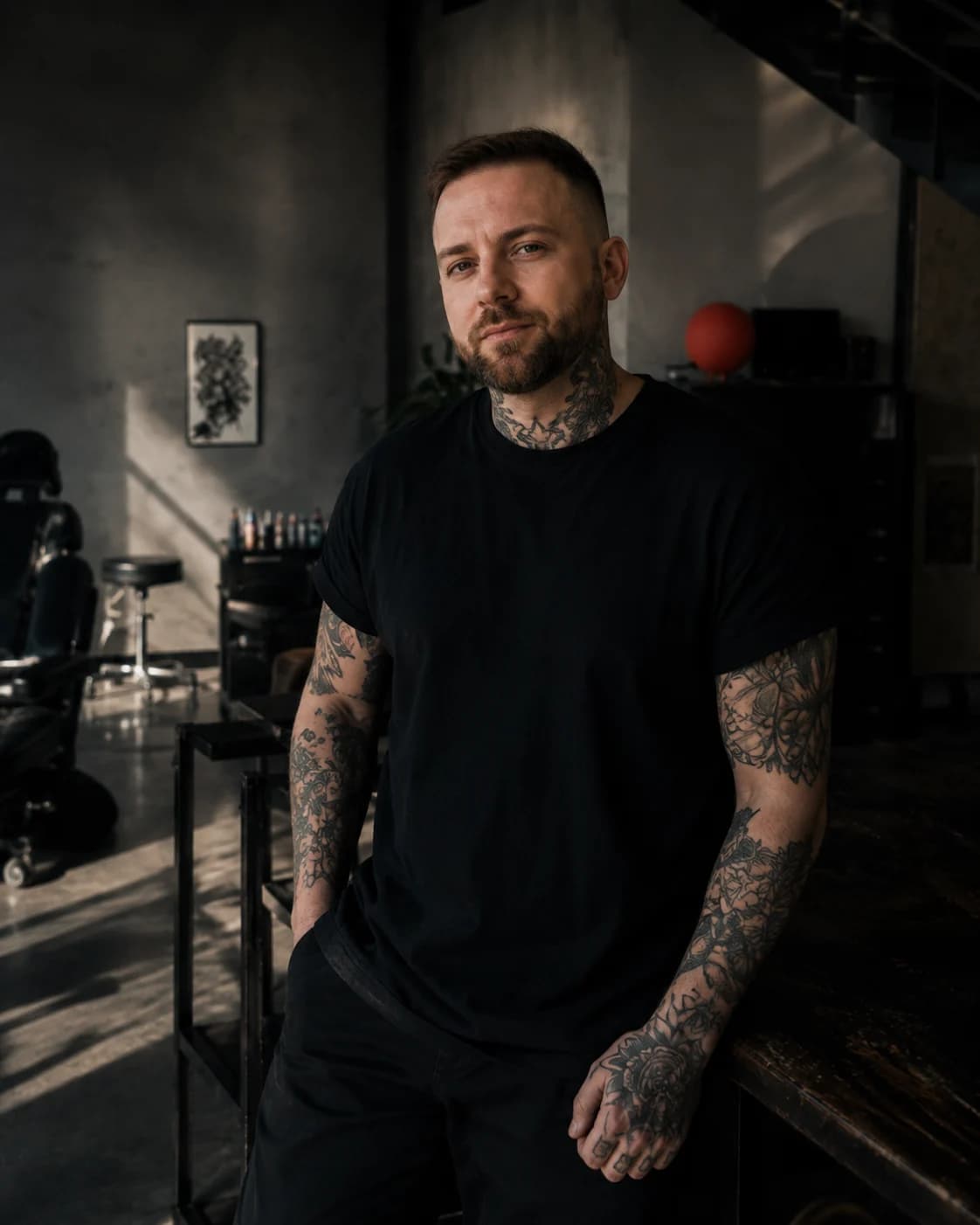 Portret tatuatora w studiu